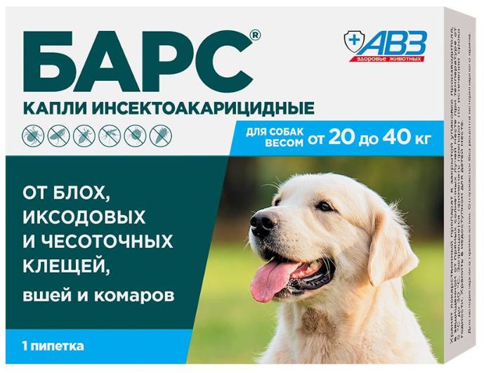 Барс для собак от блох и клещей — инструкция по применению